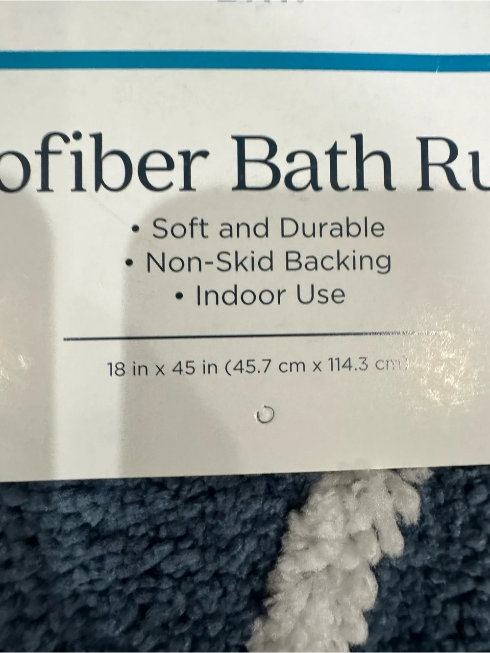 Comfort Bay Microfiber Bath Rug and Bath Runner Set - Navy Blue and White New!